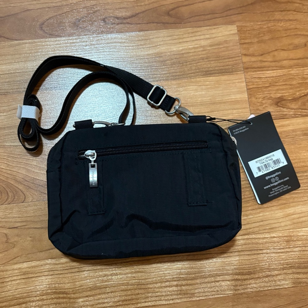 Baggallini triple zipper convertible crossbody bag fanny pack black - Picture 5 of 9